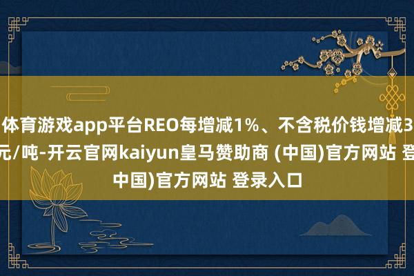 體育游戲app平臺REO每增減1%、不含稅價錢增減382.18元/噸-開云官網kaiyun皇馬贊助商 (中國)官方網站 登錄入口